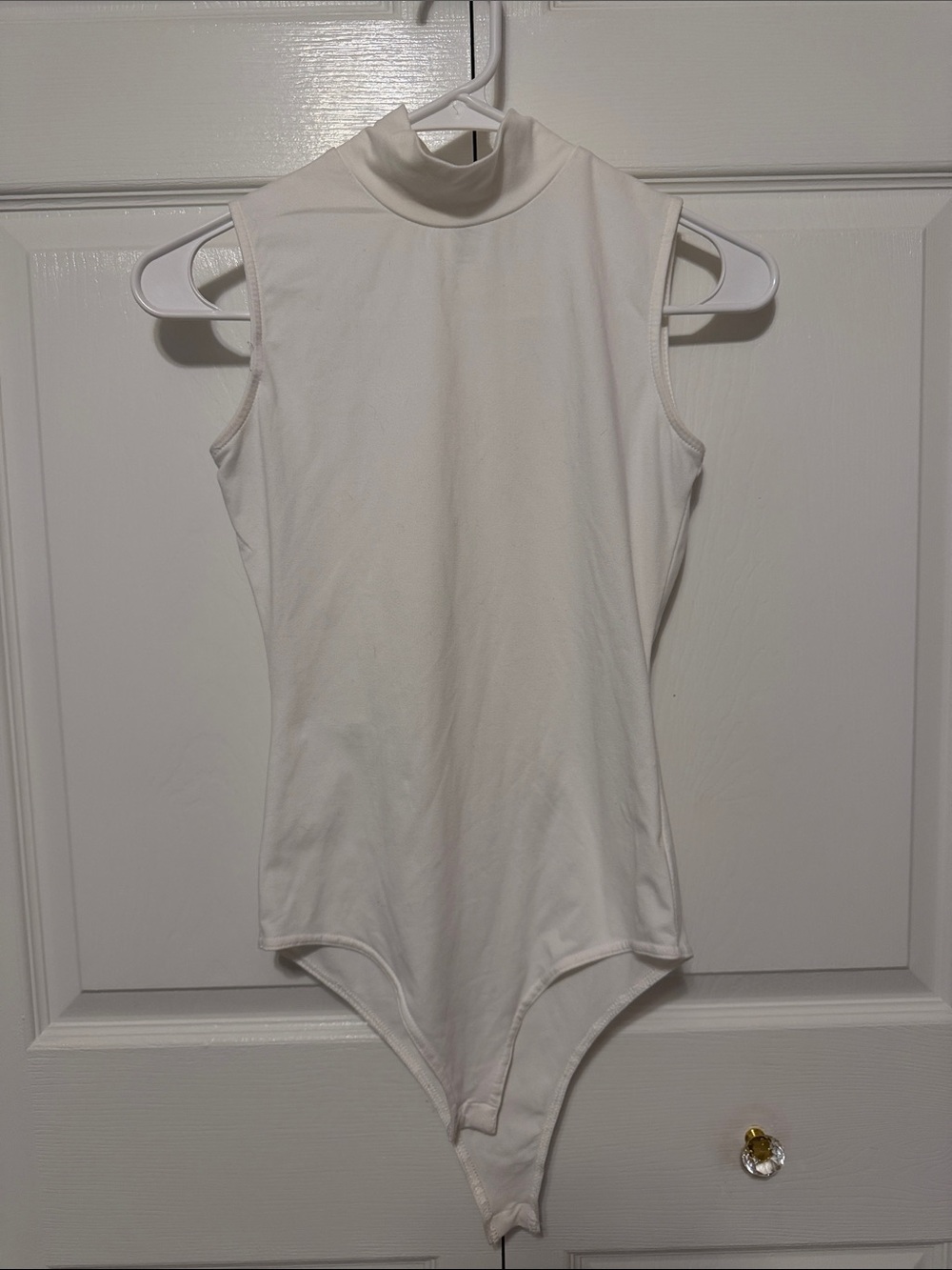 Say What? White Sleeveless Mock Neck Bodysuit
